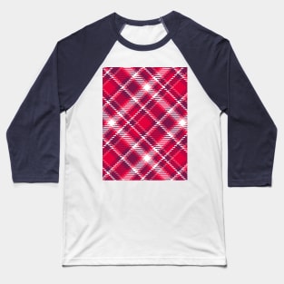 Retro Valentine's tartan pink burgundy pattern Baseball T-Shirt